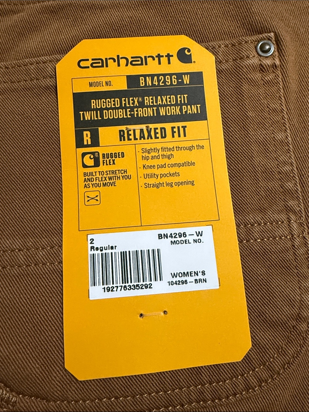 Carhartt Women's Relaxed Fit Rugged Flex Work Pants - Brown